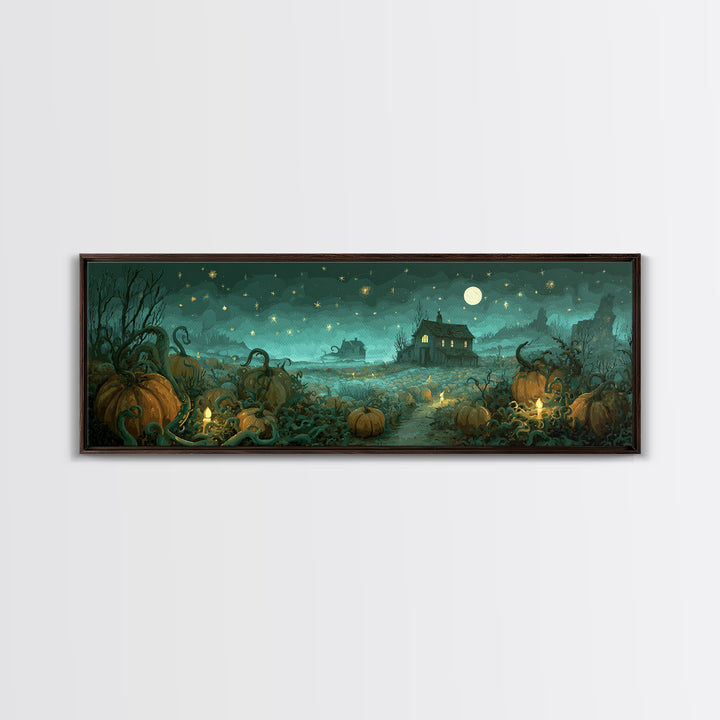 The Harvest Of The Eldritch Field, Cosmic Horror Decor, Extra Wide Wall Art, Canvas Print, Halloween Home Decor, Gothic Wall Art