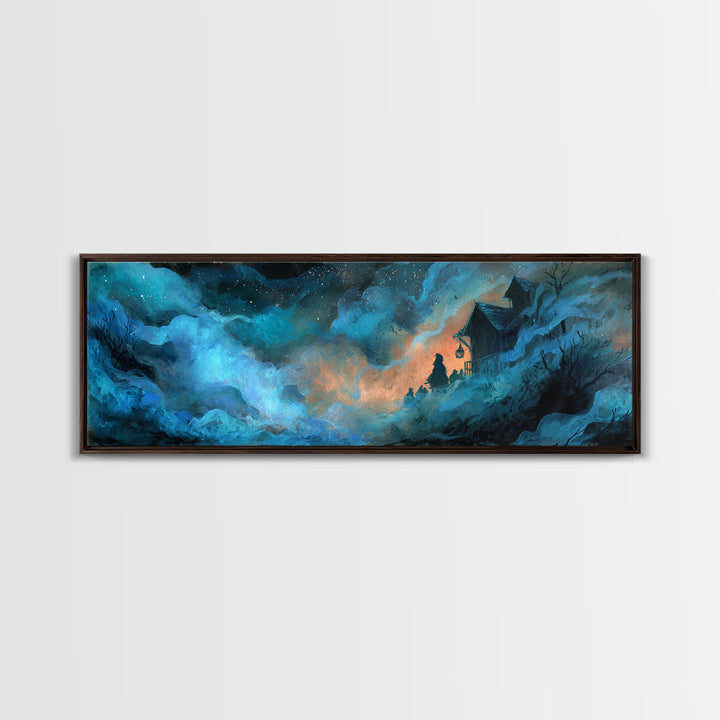 The Feast Of The Pale Cult, Cosmic Horror Decor, Extra Wide Wall Art, Canvas Print, Halloween Home Decor, Gothic Wall Art, Dark Fantasy Art
