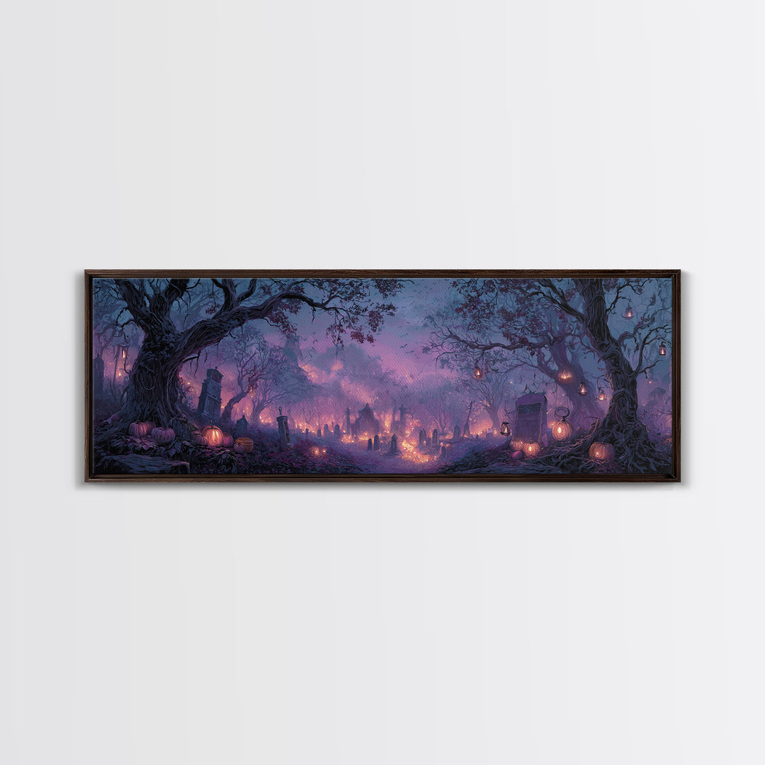 The Lantern Market Beyond The Veil, Macabre Halloween Art, Extra Wide Wall Art, Canvas Print, Halloween Home Decor, Gothic Wall Art