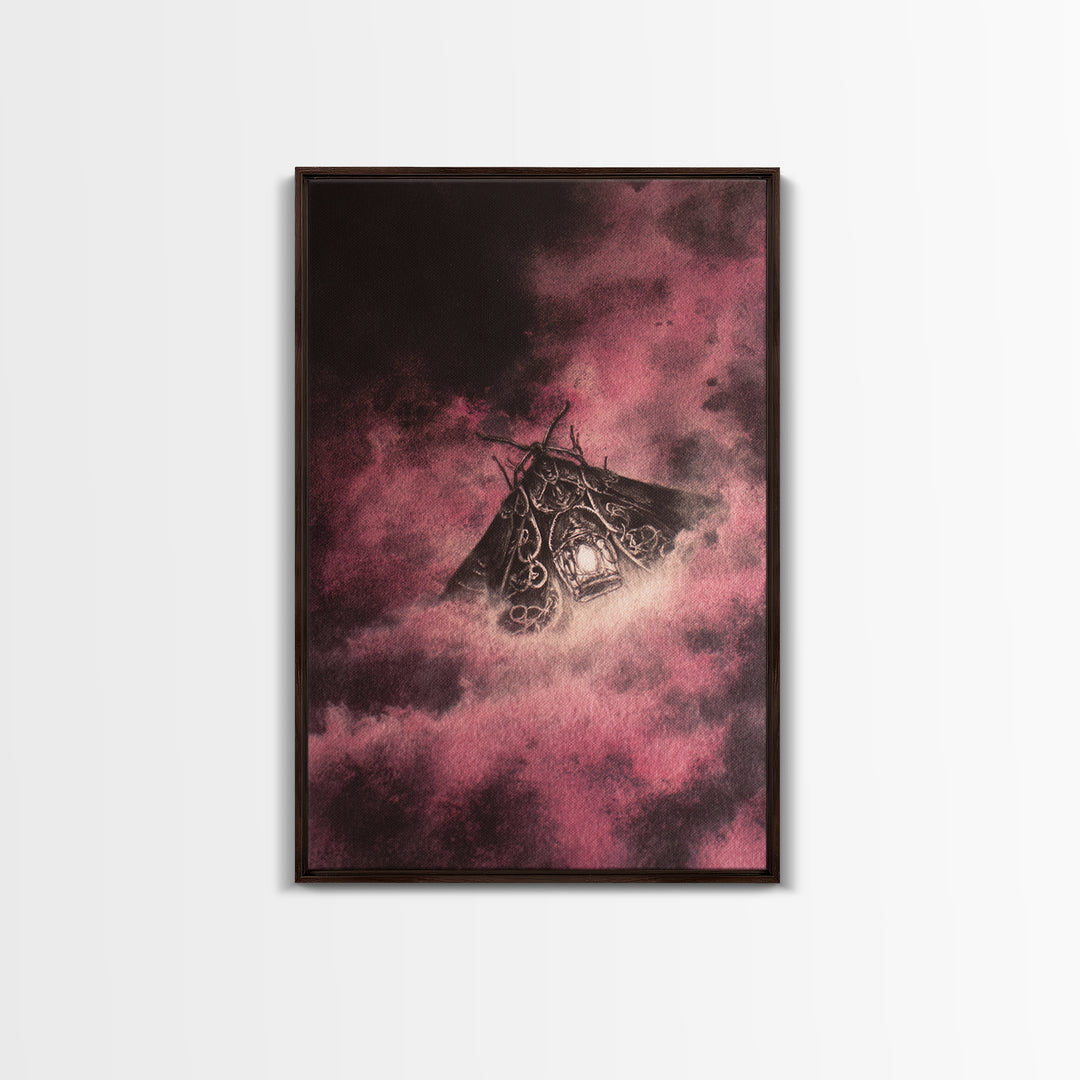 The Moth Prophet Of Kadath, Lovecraftian Wall Art, Vertical Wall Art, Canvas Print, Halloween Home Decor, Gothic Wall Art, Dark Fantasy Art