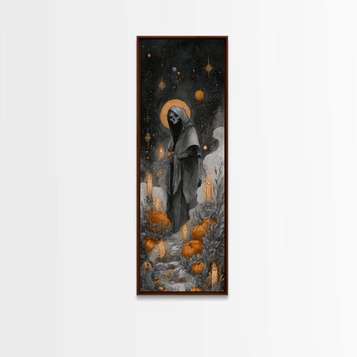 The Salt King Of The Black Shore, Occult Wall Decor, Tall Narrow Wall Art, Framed Canvas Print, Halloween Home Decor, Gothic Wall Art