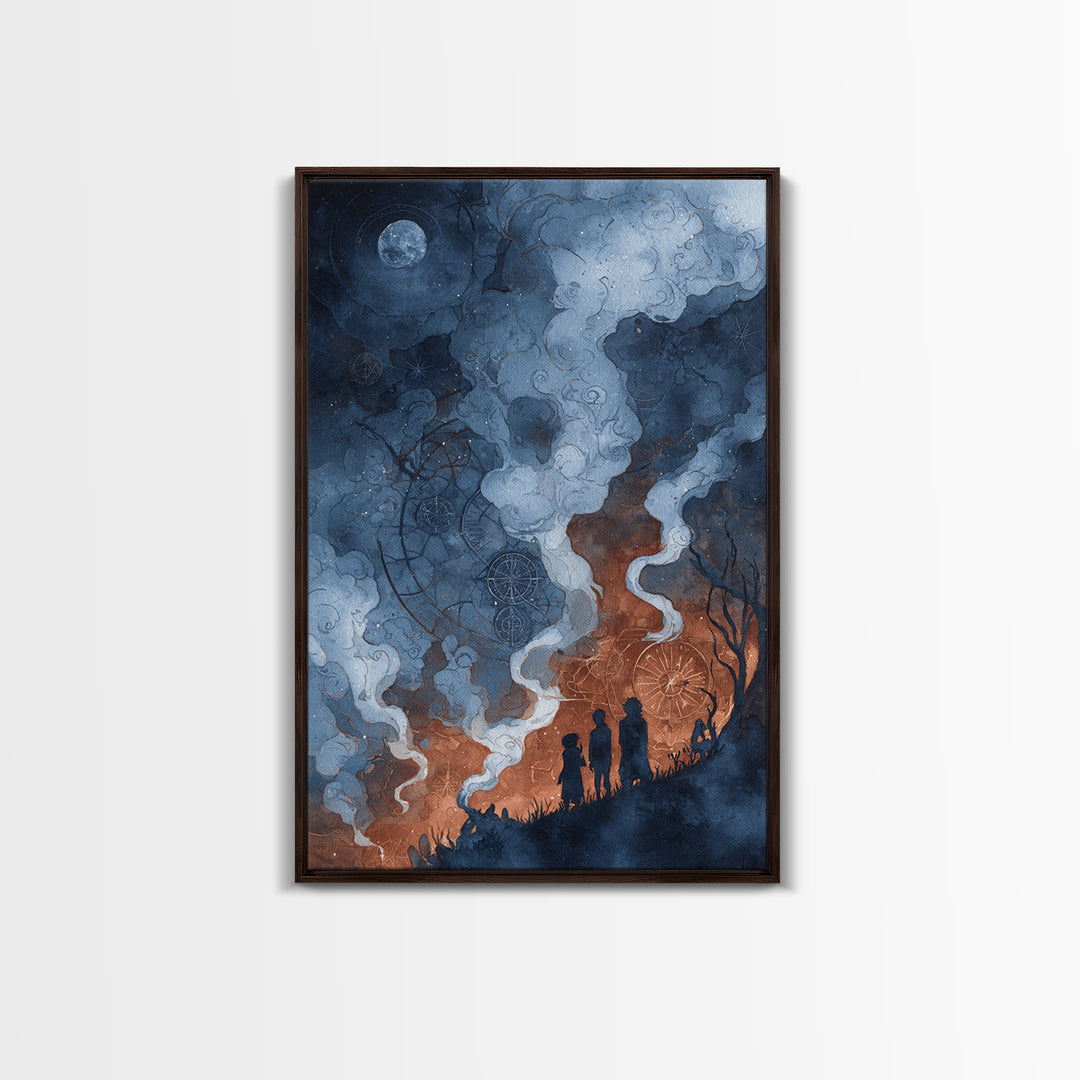 The Children Of The Star Orchard, Eldritch Wall Art, Vertical Wall Art, Framed Canvas Print, Halloween Home Decor, Gothic Wall Art