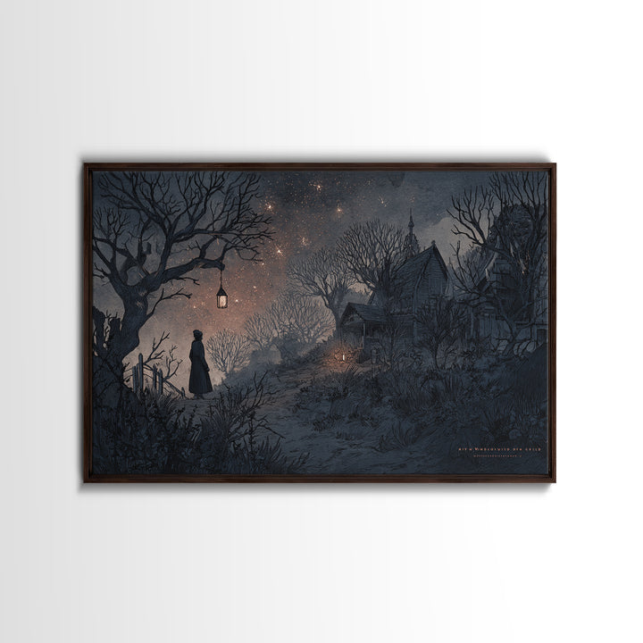 The Children Of The Star Orchard, Macabre Halloween Art, Landscape Wall Art, Framed Canvas Print, Halloween Home Decor, Gothic Wall Art