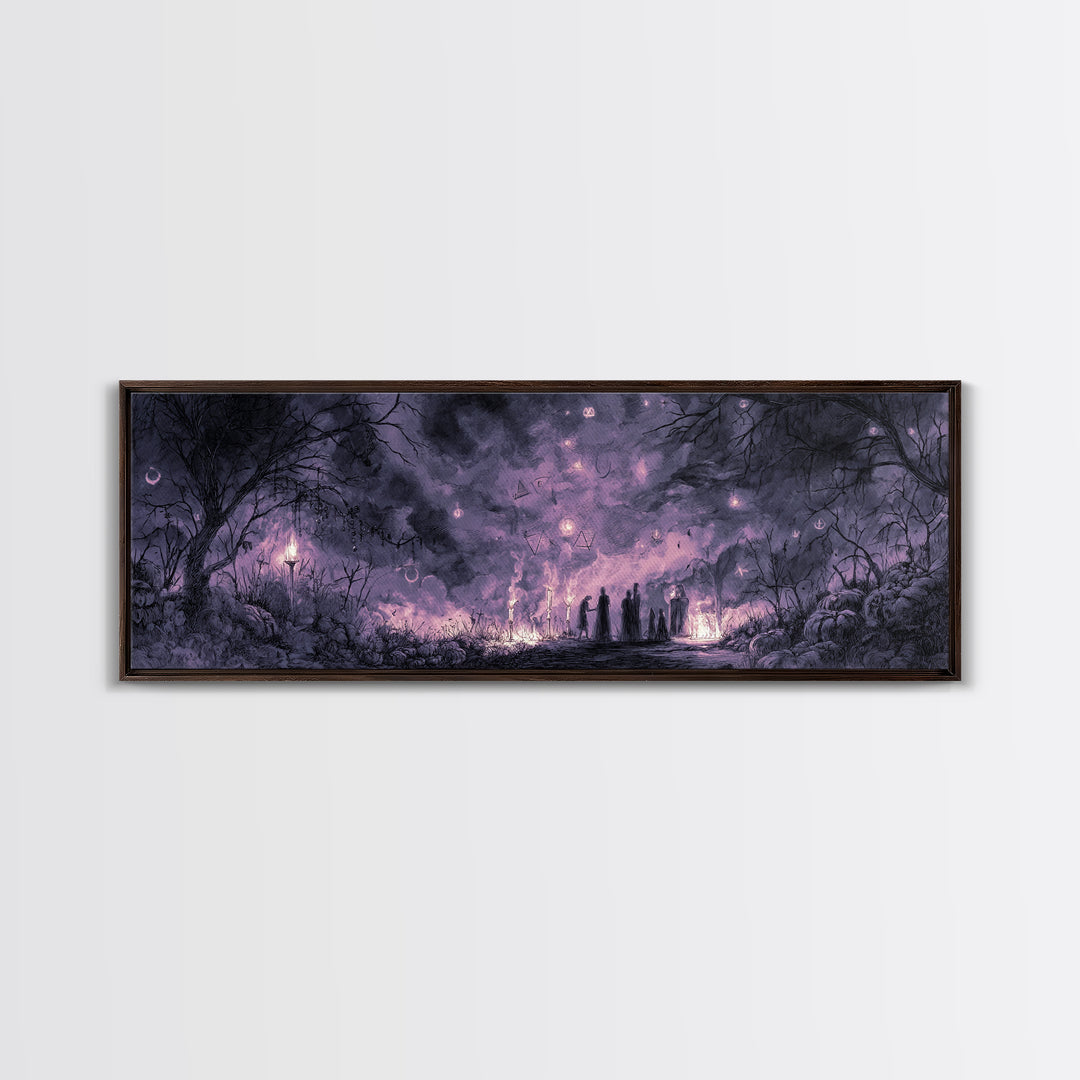The Children Of The Star Orchard, Macabre Halloween Art, Extra Wide Wall Art, Canvas Print, Halloween Home Decor, Gothic Wall Art