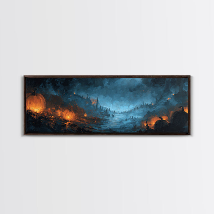 The Frost Beyond Carcosa, Halloween Wall Art, Extra Wide Wall Art, Framed Canvas Print, Halloween Home Decor, Gothic Wall Art