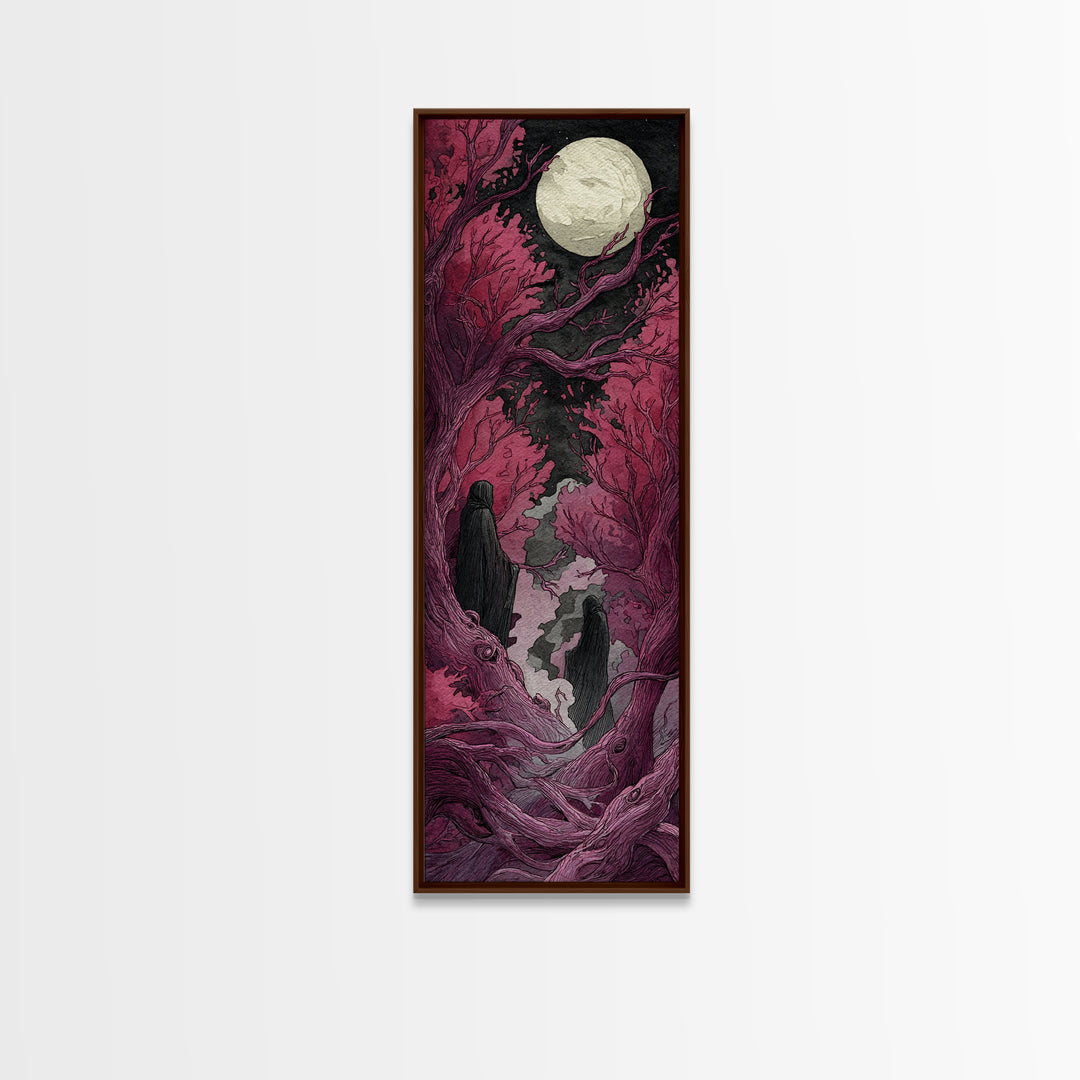 The Mask Of The Crawling God, Macabre Halloween Art, Tall Narrow Wall Art, Canvas Print, Halloween Home Decor, Gothic Wall Art