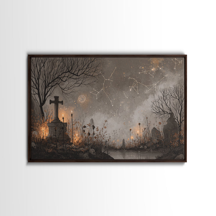 The Archivist Of Dreaming Bones, Halloween Wall Art, Landscape Wall Art, Canvas Print, Halloween Home Decor, Gothic Wall Art