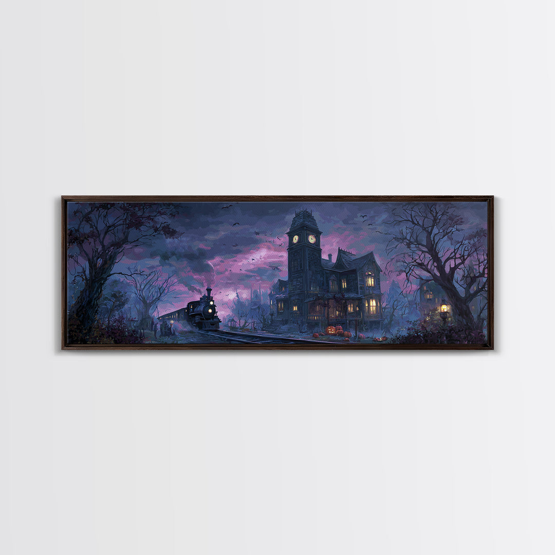 The Phantom Train To Kadath, Eldritch Wall Art, Extra Wide Wall Art, Canvas Print, Halloween Home Decor, Gothic Wall Art, Dark Fantasy Art