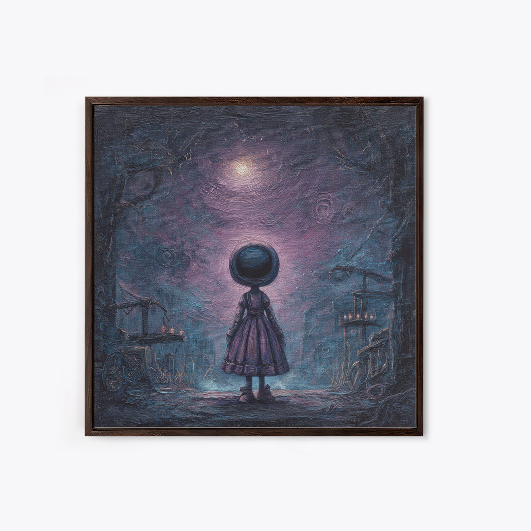 The Doll From Beyond The Void, Macabre Halloween Art, Square Wall Art, Canvas Print, Halloween Home Decor, Gothic Wall Art, Dark Fantasy Art