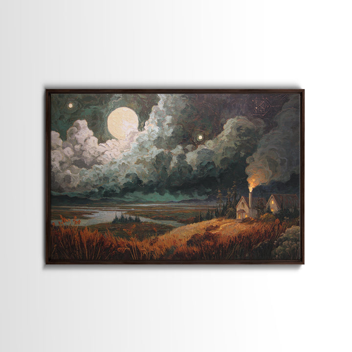 The Apothecary Of Black Seashell Dreams, Dark Fantasy Wall Art, Landscape Wall Art, Canvas Print, Halloween Home Decor, Gothic Wall Art