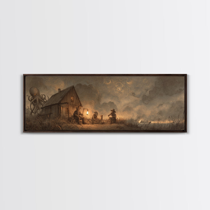 The Festival Of The Little Old Ones, Occult Wall Decor, Extra Wide Wall Art, Canvas Print, Halloween Home Decor, Gothic Wall Art
