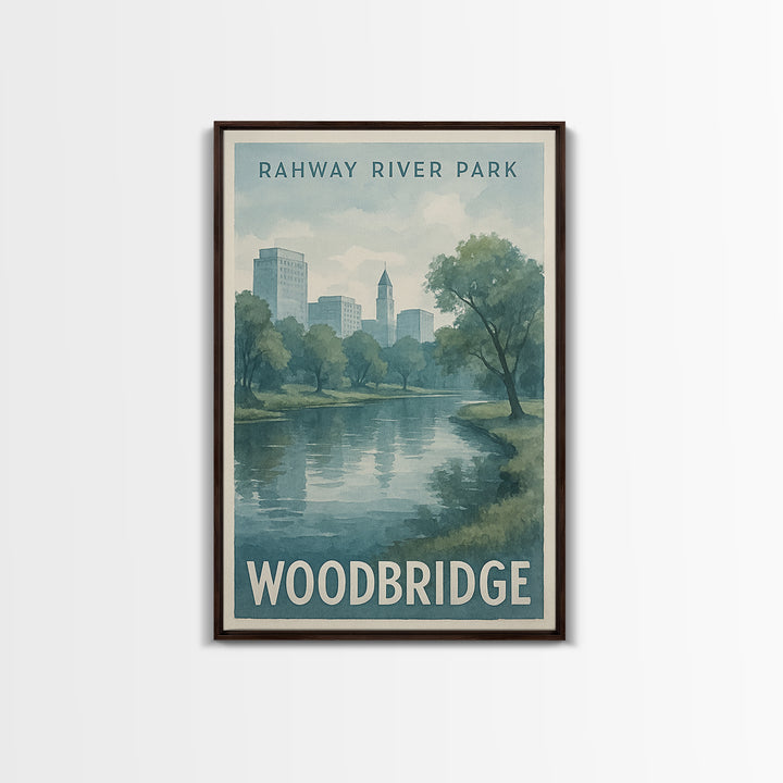Woodbridge Virginia Travel Poster, Canvas Print, Illustrated Watercolor Poster, Woodbridge Art Print, Fine Art Print, Retro Travel Print