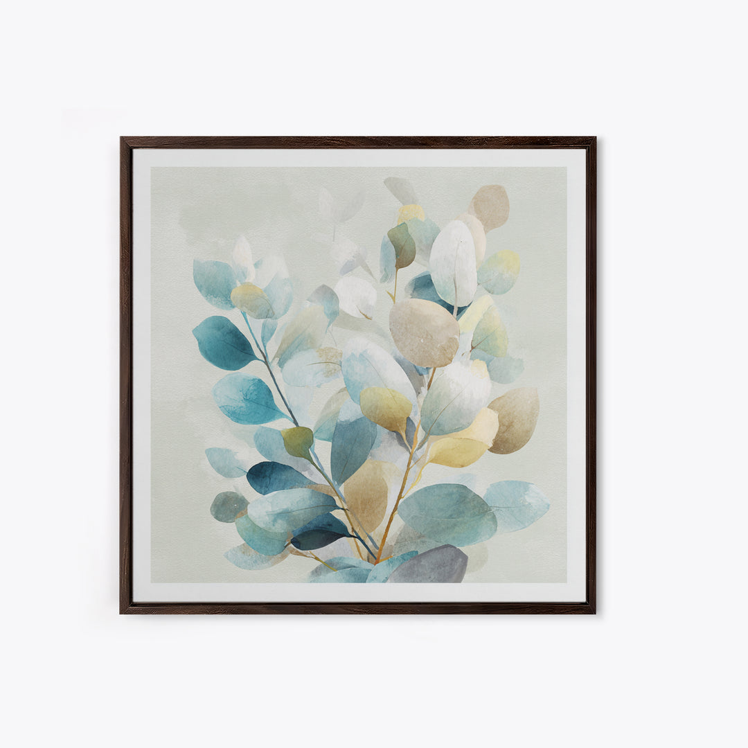 Clean Eucalyptus Leaf Study Canvas Print, Waiting Room Art, Minimalist Art, Waiting Room Decor, Fine Art, Calm, Luxury Decor, WRA-1x1-17
