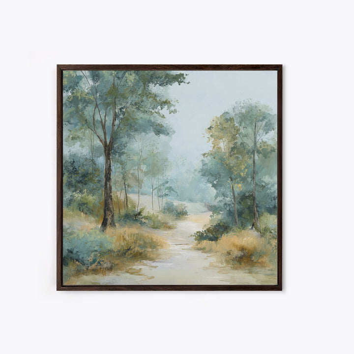 Misty Forest Path Canvas Print, Waiting Room Art, Gallery Wall Art, Waiting Room Decor, Fine Art, Calm, Photography Print, WRA-1x1-35