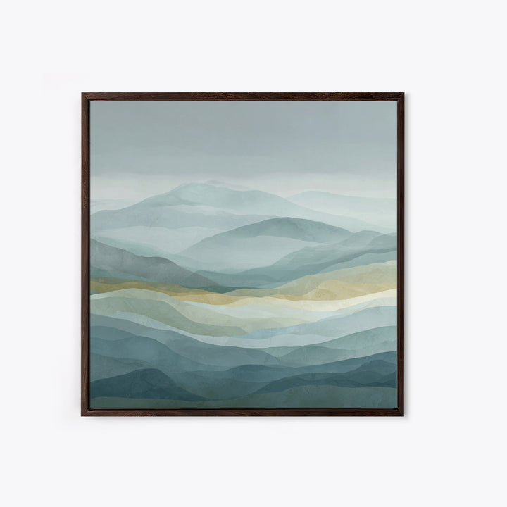 Simple Mountain Layers Framed Canvas Print, Waiting Room Art, Dental Office Decor, Waiting Room Decor, Fine Art, Calm, WRA-1x1-38