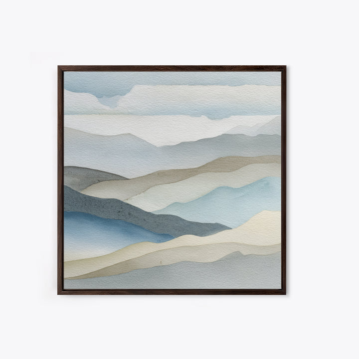 Simple Mountain Layers Framed Canvas Print, Waiting Room Art, Dental Office Decor, Waiting Room Decor, Fine Art, Calm, WRA-1x1-62