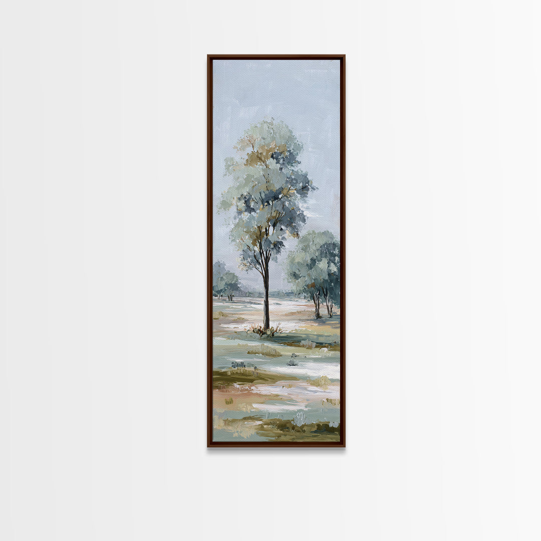 Open Field with Distant Tree Canvas Print, Waiting Room Art, Floral Wall Art, Waiting Room Decor, Calm, Minimalist Art, WRA-1x3-11