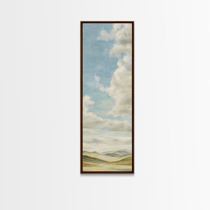 Calming Landscape with Open Sky and Gentle Canvas Print, Waiting Room Art, Statement Artwork, Waiting Room Decor, Oil Painting, WRA-1x3-13