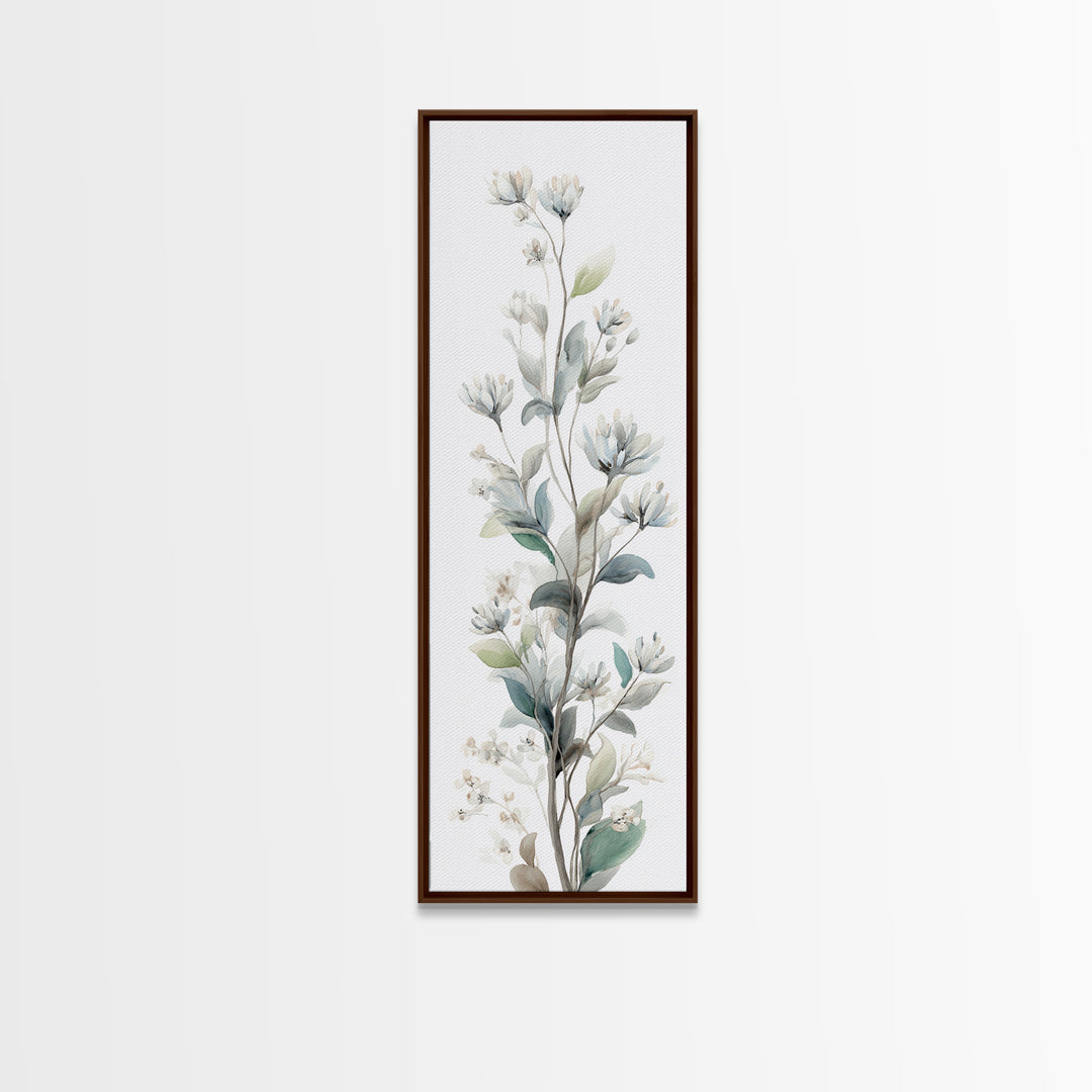 Neutral Botanical Branch Framed Canvas Print, Waiting Room Art, Home Decor, Waiting Room Decor, Fine Art, Calm, Modern Art, WRA-1x3-15