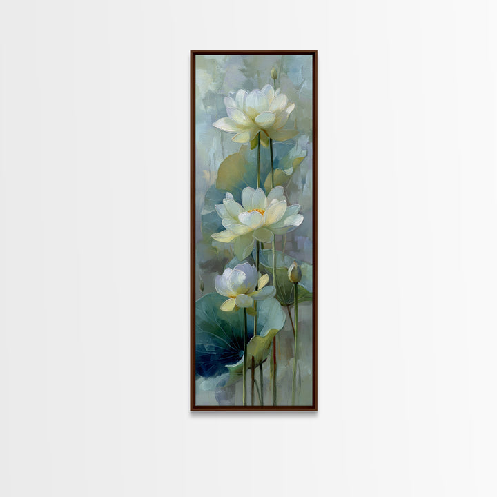 Lotus Flower on Still Water Canvas Print, Waiting Room Art, Printable Wall Art, Waiting Room Decor, Watercolor Art, Calm, WRA-1x3-27