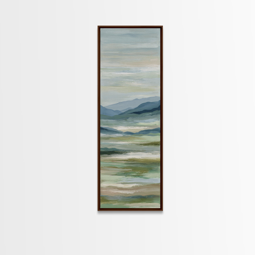 Calming Landscape with Open Sky and Gentle Canvas Print, Waiting Room Art, Statement Artwork, Waiting Room Decor, Oil Painting, WRA-1x3-37