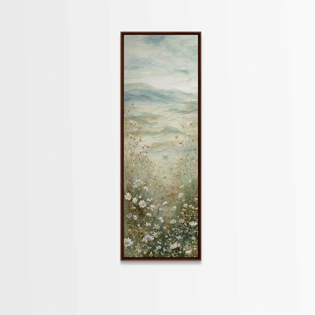 Sunlit Meadow with Wildflowers Canvas Print, Waiting Room Art, Contemporary Art, Waiting Room Decor, Oil Painting, Calm, WRA-1x3-44