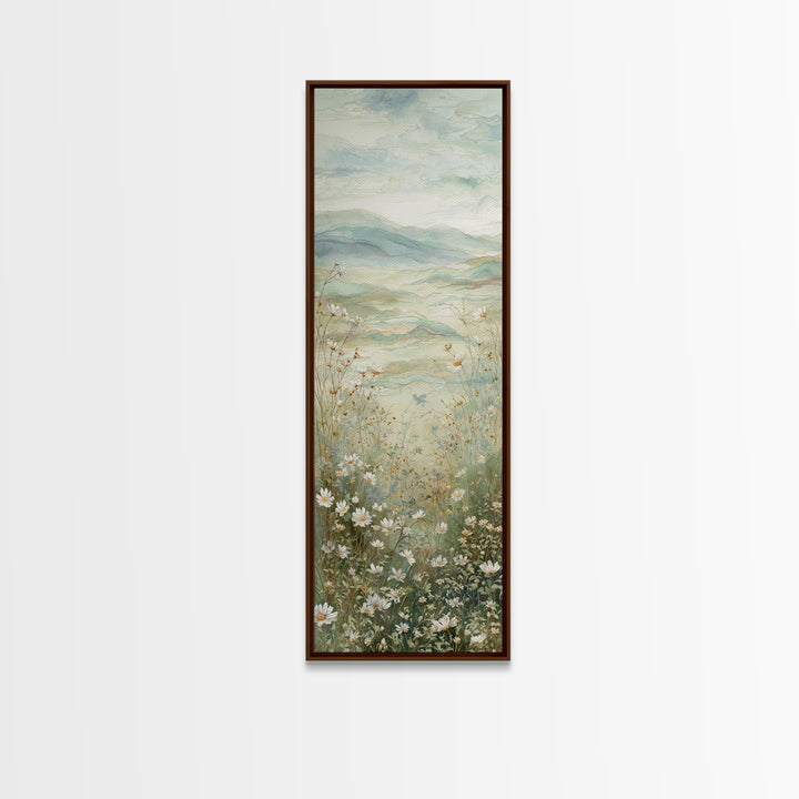 Sunlit Meadow with Wildflowers Canvas Print, Waiting Room Art, Contemporary Art, Waiting Room Decor, Oil Painting, Calm, WRA-1x3-44