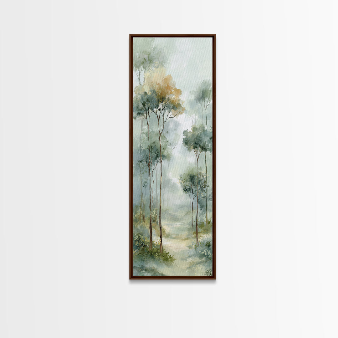 Misty Forest Path Framed Canvas Print, Waiting Room Art, Printable Art, Waiting Room Decor, Fine Art, Calm, Digital Art Print, WRA-1x3-47
