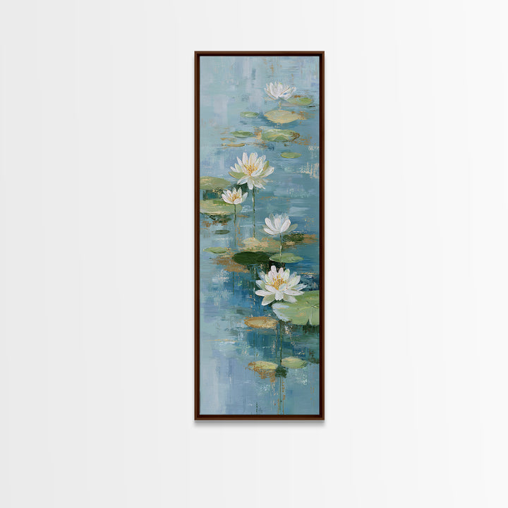 Lotus Flower on Still Water Canvas Print, Waiting Room Art, Minimalist Wall Art, Waiting Room Decor, Fine Art, Calm, Dental Art, WRA-1x3-51