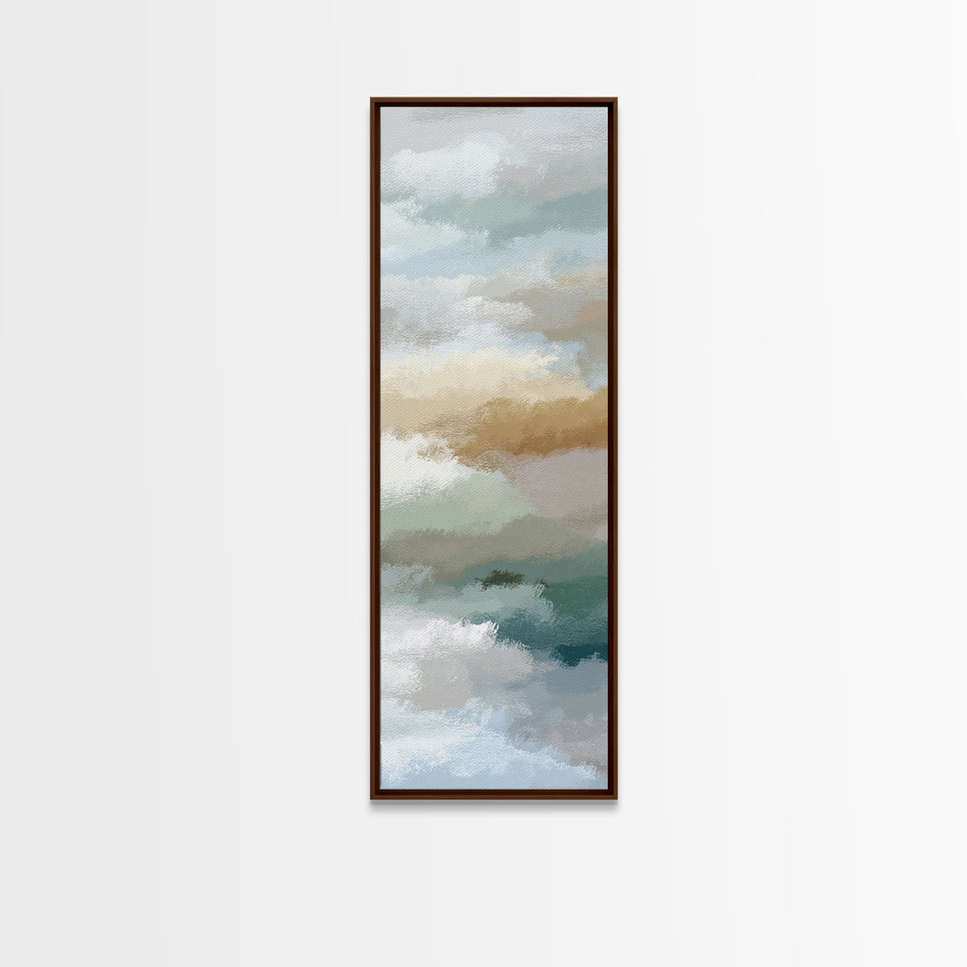 Pastel Rainbow Shapes for Pediatric Spaces Framed Canvas Print, Waiting Room Art, Soundwave Art, Waiting Room Decor, WRA-1x3-54