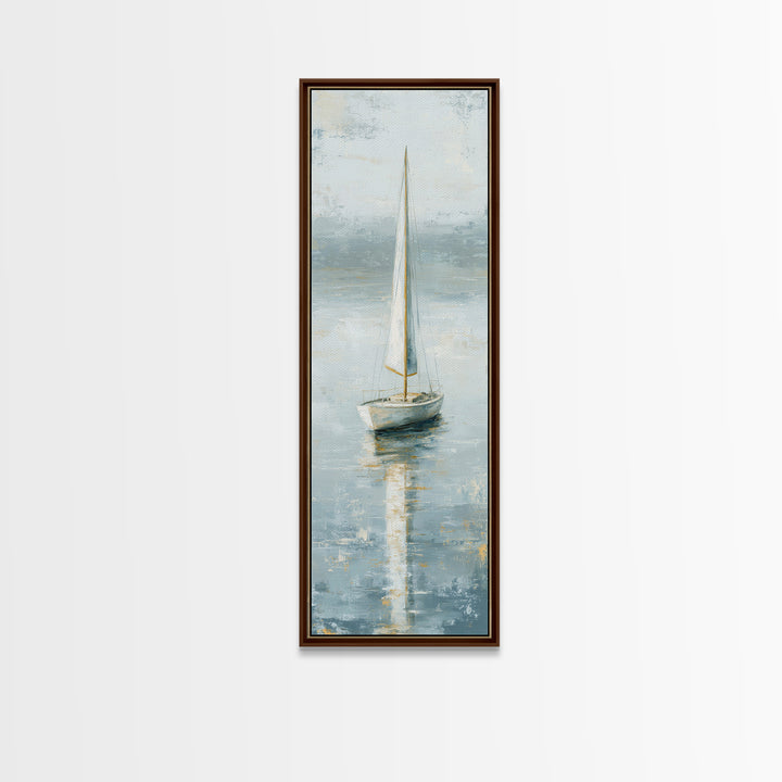Quiet Sailboat on Calm Water Canvas Print, Waiting Room Art, Contemporary Art, Waiting Room Decor, Calm, Living Room Wall Art, WRA-1x3-7