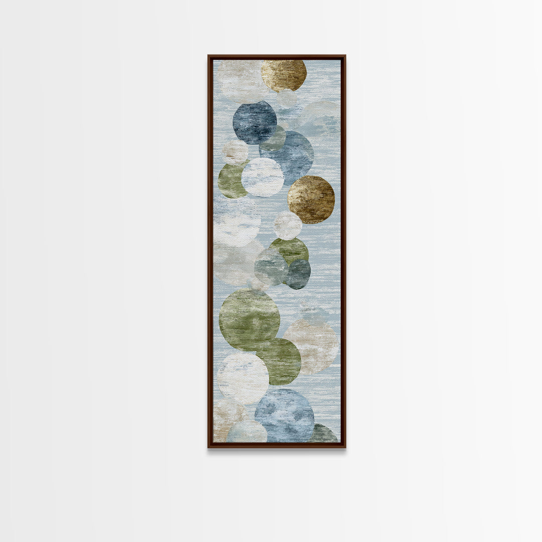 Abstract Circles Suggesting Calm Movement Framed Canvas Print, Waiting Room Art, Dental Art, Waiting Room Decor, Abstract Art, WRA-1x3-70