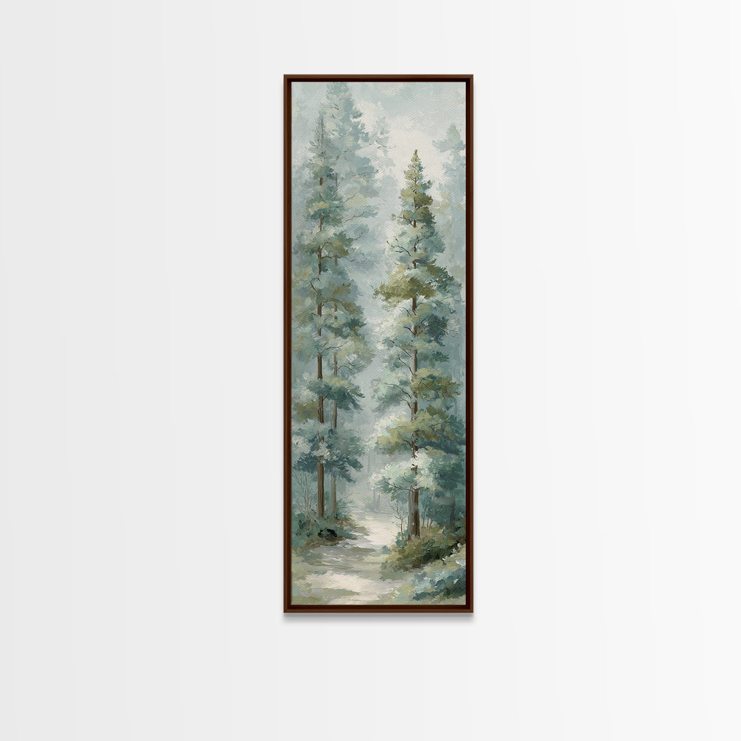 Misty Forest Path Framed Canvas Print, Waiting Room Art, Abstract, Waiting Room Decor, Calm, Modern Decor, Fine Art Print, WRA-1x3-71