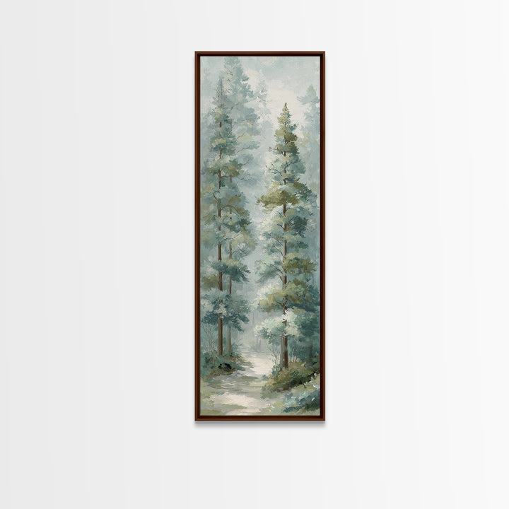 Misty Forest Path Framed Canvas Print, Waiting Room Art, Abstract, Waiting Room Decor, Calm, Modern Decor, Fine Art Print, WRA-1x3-71