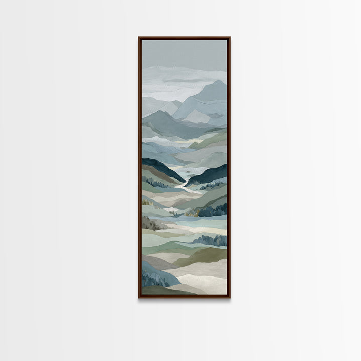 Simple Mountain Layers Framed Canvas Print, Waiting Room Art, Fine Art, Waiting Room Decor, Calm, Minimalist Decor, WRA-1x3-74