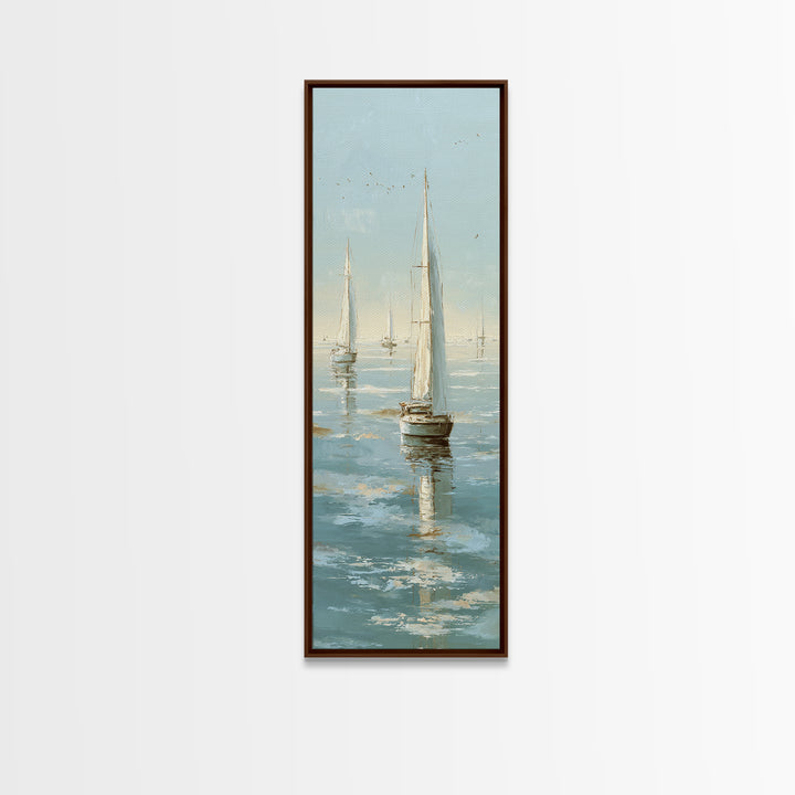 Quiet Sailboat on Calm Water Framed Canvas Print, Waiting Room Art, Office Wall Decor, Waiting Room Decor, Fine Art, Calm, WRA-1x3-79