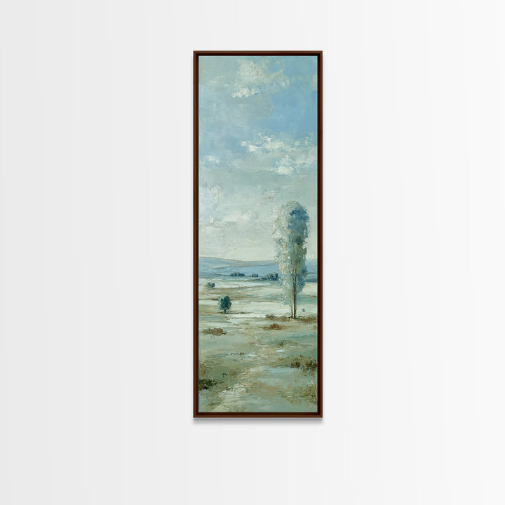 Open Field with Distant Tree Framed Canvas Print, Waiting Room Art, Gallery Wall Art, Waiting Room Decor, Fine Art, Calm, WRA-1x3-83