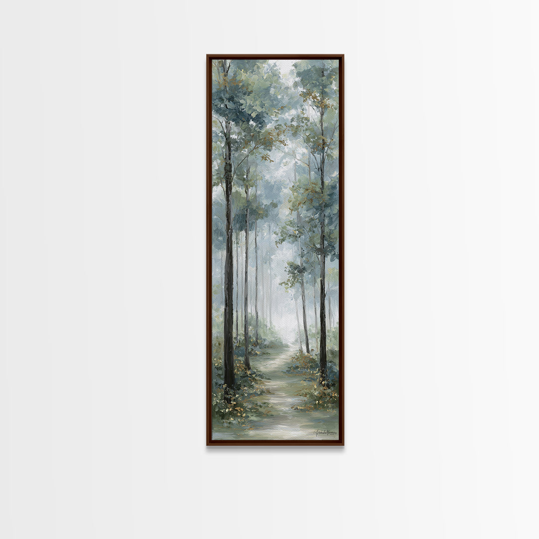 Misty Forest Path Canvas Print, Waiting Room Art, Therapy Office Decor, Waiting Room Decor, Oil Painting, Calm, Art Print, WRA-1x3-95