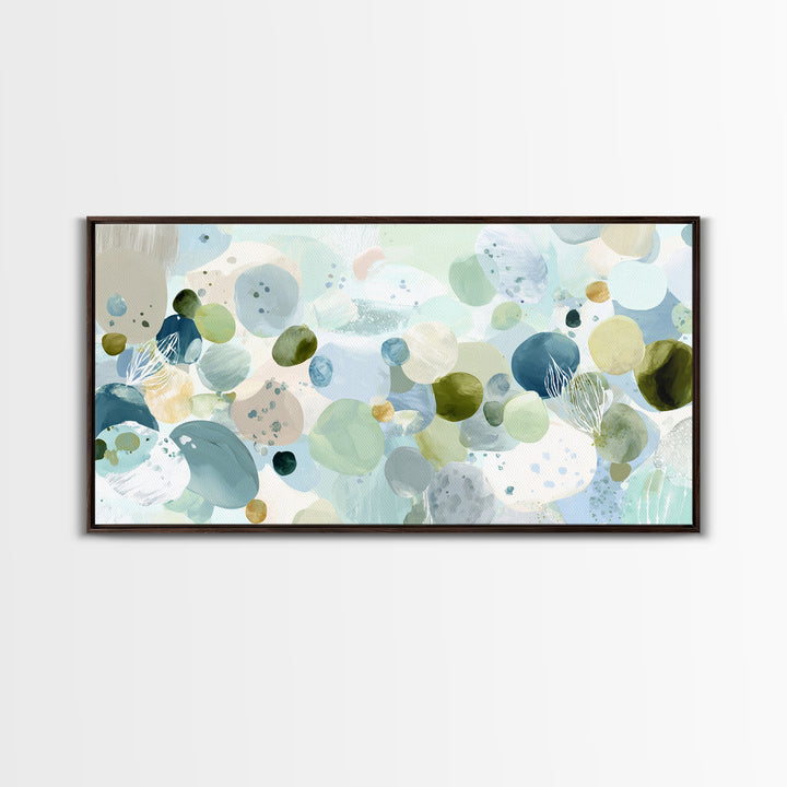 Pastel Rainbow Shapes for Pediatric Spaces Framed Canvas Print, Waiting Room Art, Fine Art Print, Waiting Room Decor, WRA-2x1-14