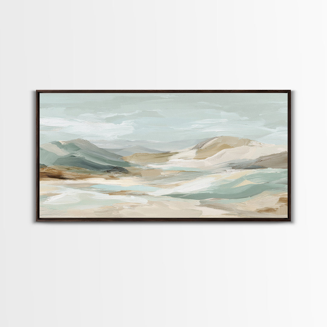 Light Marble Texture Abstract Framed Canvas Print, Waiting Room Art, Statement Artwork, Waiting Room Decor, Abstract Art, Calm, WRA-2x1-20