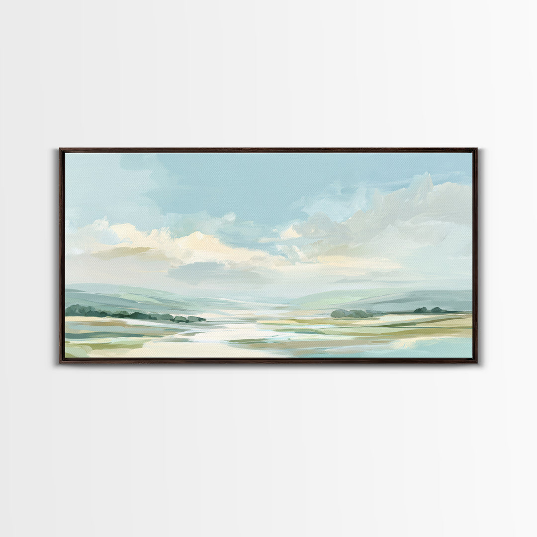 Calming Landscape with Open Sky and Gentle Canvas Print, Waiting Room Art, Wall Art, Waiting Room Decor, Fine Art, Calm, WRA-2x1-21