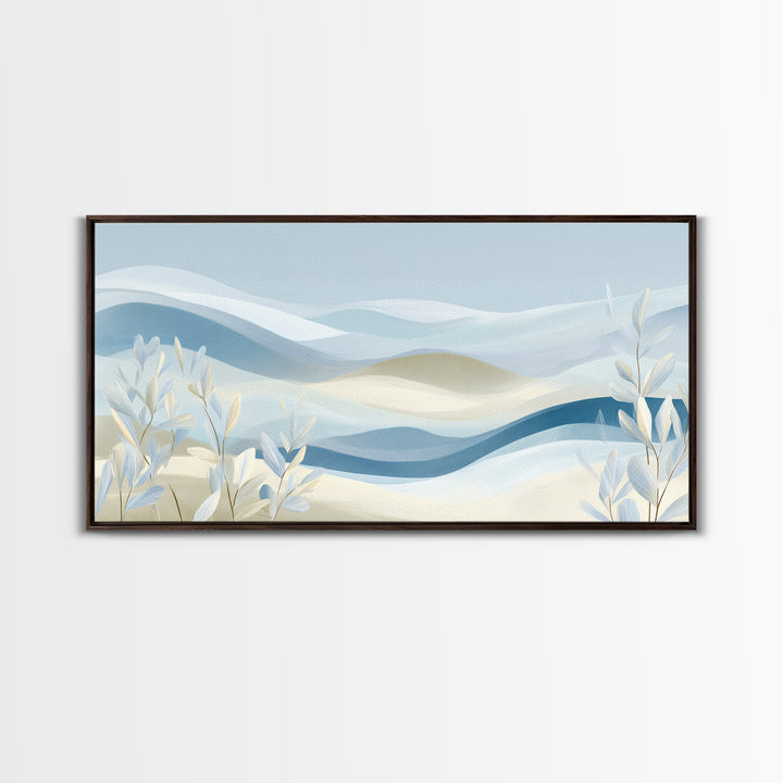 Soft Abstract Waves Canvas Print, Waiting Room Art, Boho Decor, Waiting Room Decor, Abstract Art, Calm, Printable Wall Art, WRA-2x1-22