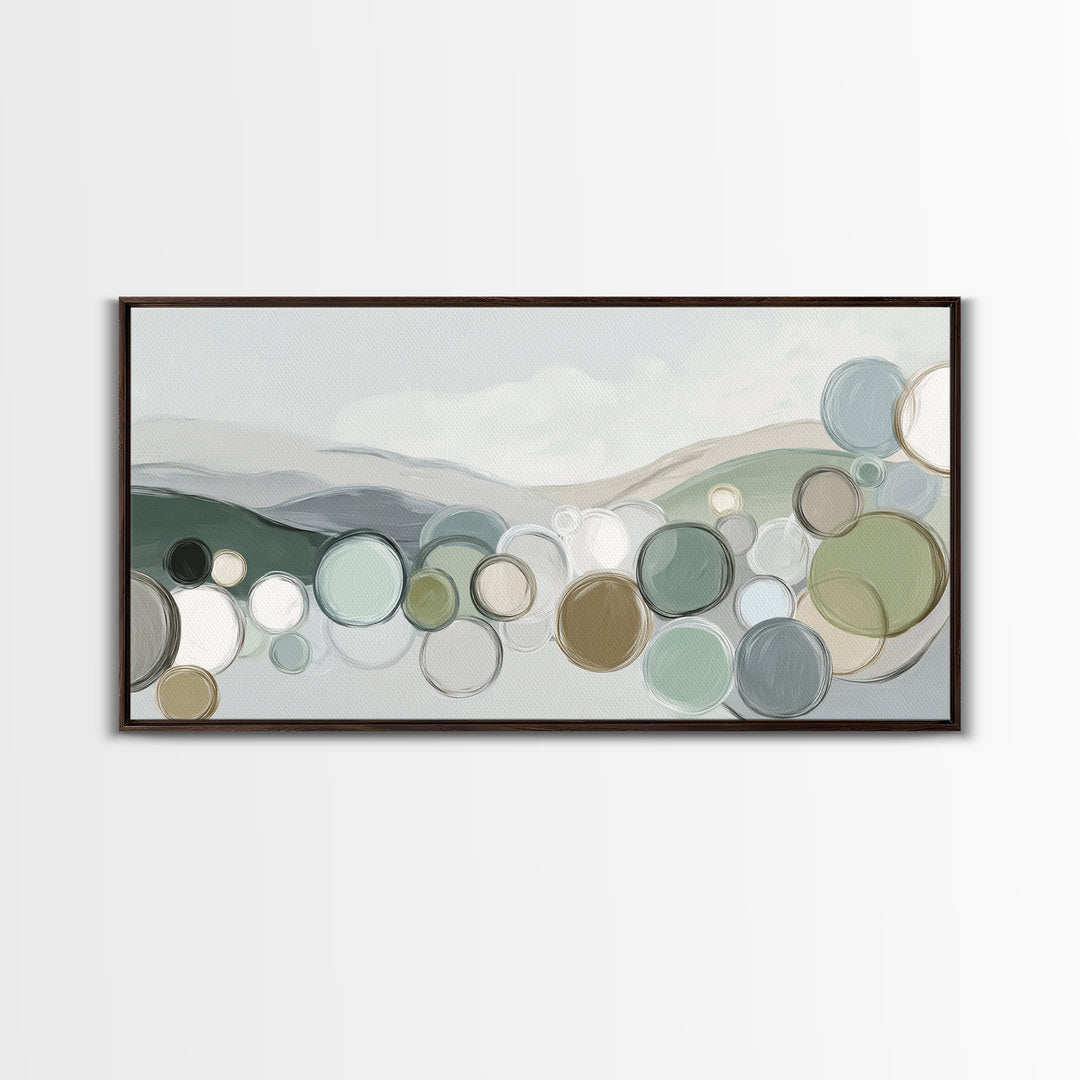 Abstract Circles Suggesting Calm Movement Framed Canvas Print, Waiting Room Art, Luxury Decor, Waiting Room Decor, Calm, WRA-2x1-30