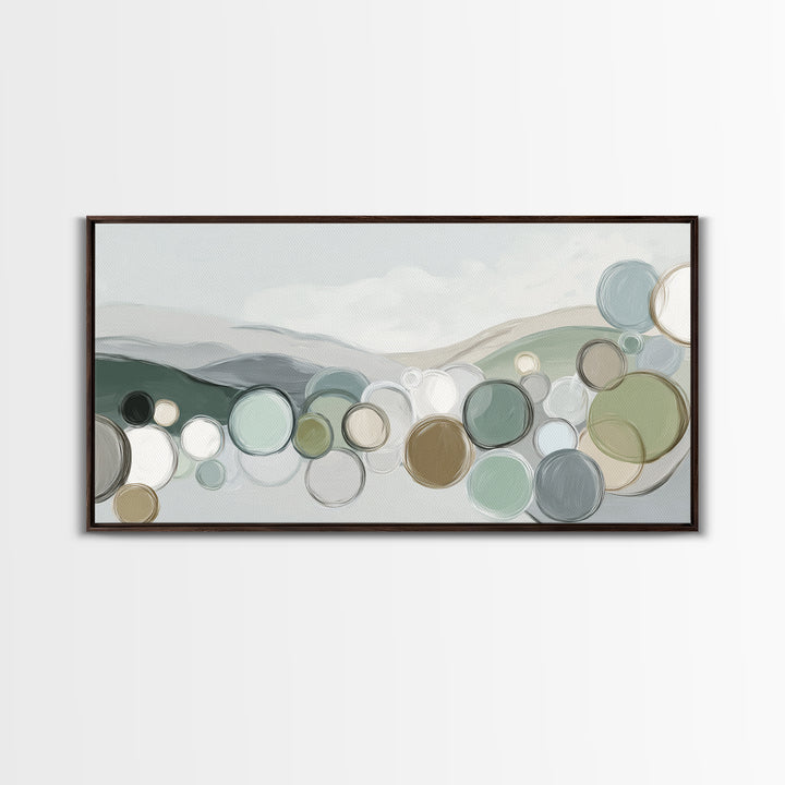 Abstract Circles Suggesting Calm Movement Framed Canvas Print, Waiting Room Art, Luxury Decor, Waiting Room Decor, Calm, WRA-2x1-30