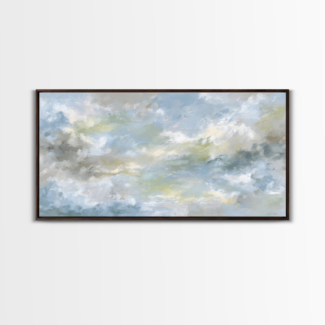 Large Cloudscape with Hopeful Light Canvas Print, Waiting Room Art, Wall Art, Waiting Room Decor, Watercolor Art, Calm, WRA-2x1-36
