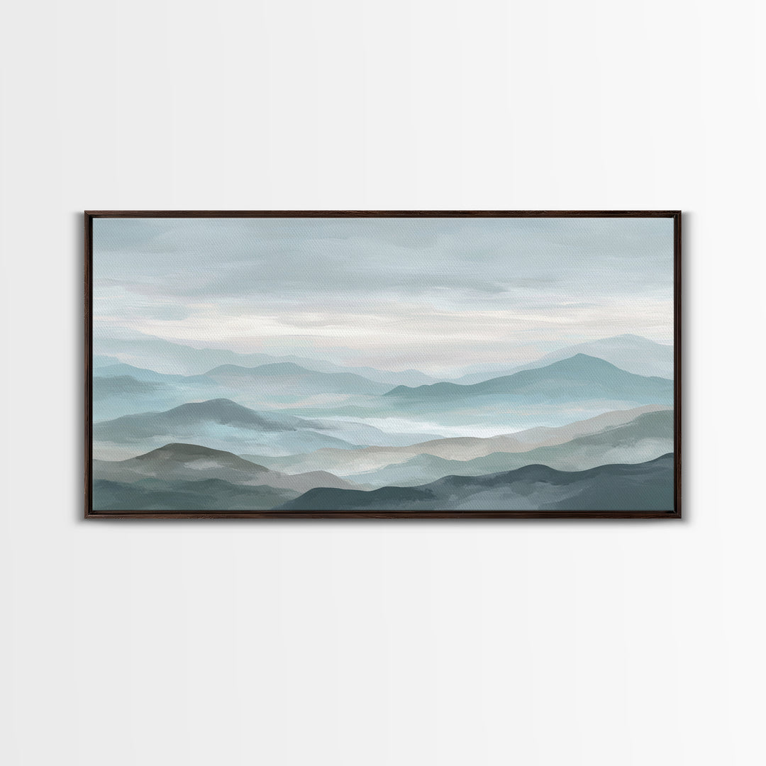 Simple Mountain Layers Canvas Print, Waiting Room Art, Wall Art, Waiting Room Decor, Fine Art, Calm, Floral Wall Art, WRA-2x1-58