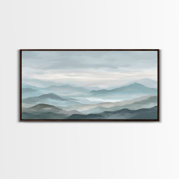 Simple Mountain Layers Canvas Print, Waiting Room Art, Wall Art, Waiting Room Decor, Fine Art, Calm, Floral Wall Art, WRA-2x1-58