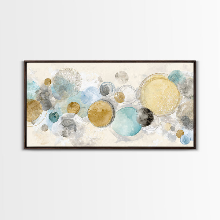 Abstract Circles Suggesting Calm Movement Framed Canvas Print, Waiting Room Art, Luxury Decor, Waiting Room Decor, Calm, WRA-2x1-6
