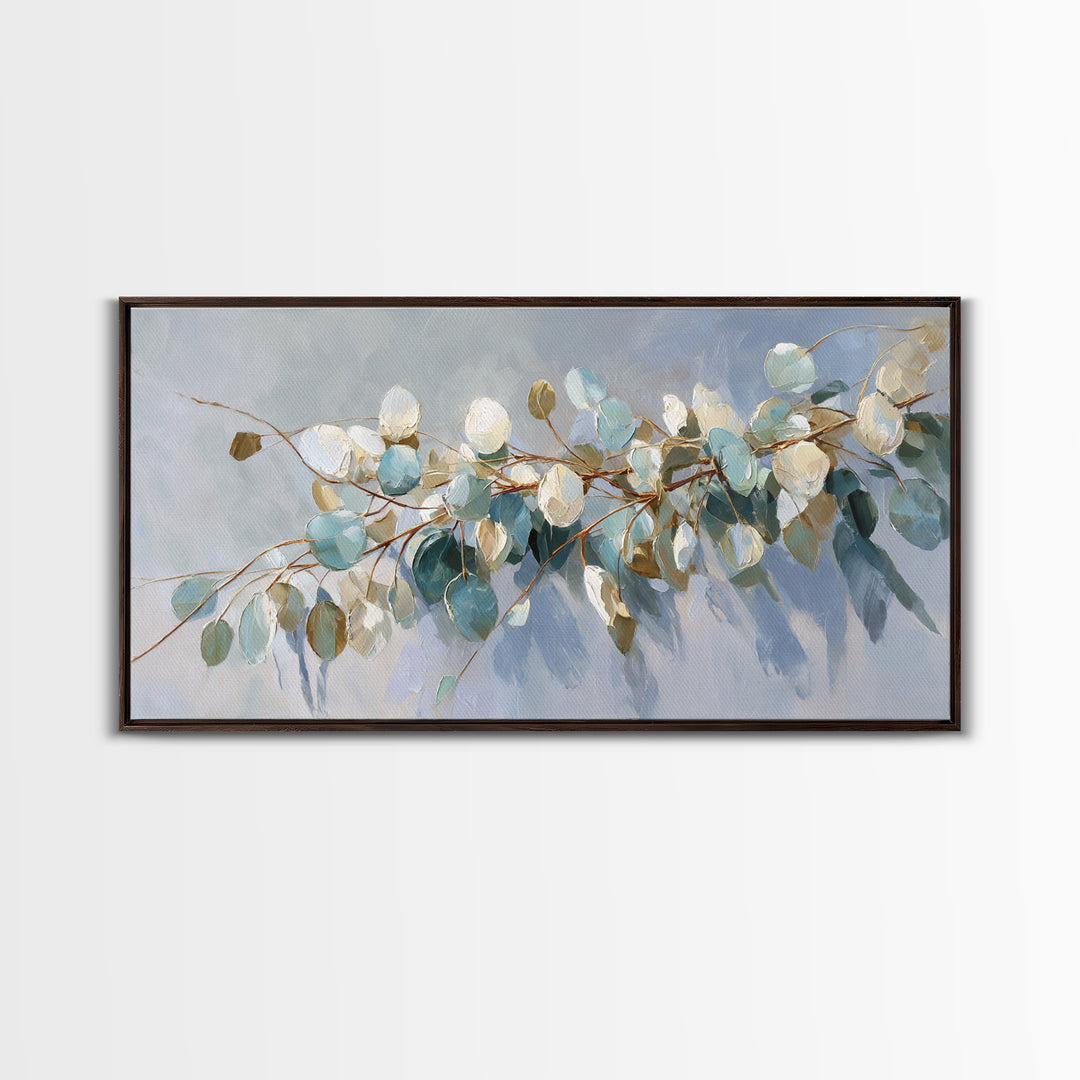 Clean Eucalyptus Leaf Study Canvas Print, Waiting Room Art, Printable Wall Art, Waiting Room Decor, Calm, Office Wall Decor, WRA-2x1-61