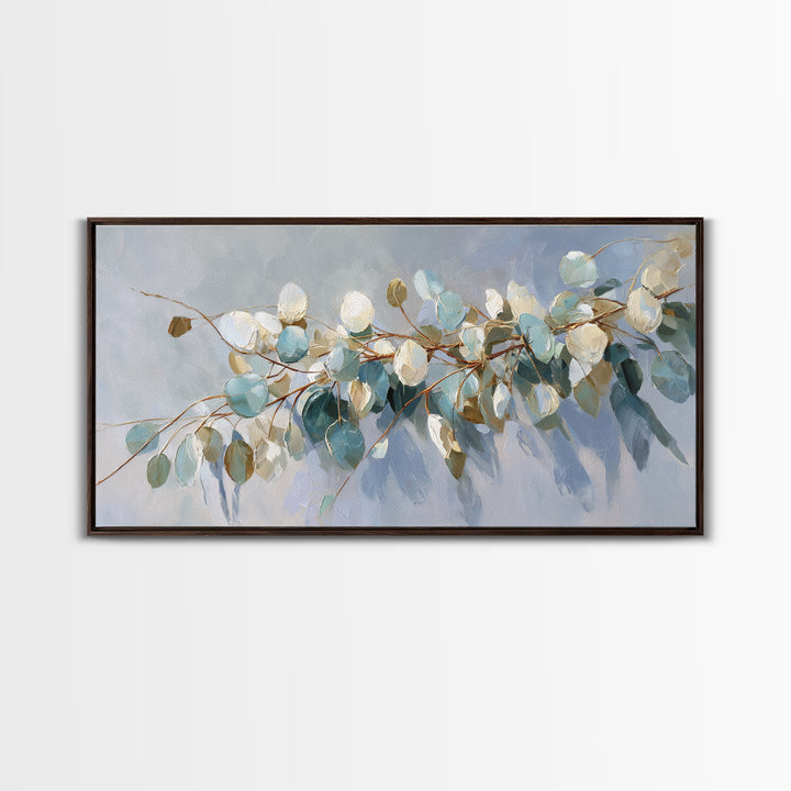 Clean Eucalyptus Leaf Study Canvas Print, Waiting Room Art, Printable Wall Art, Waiting Room Decor, Calm, Office Wall Decor, WRA-2x1-61